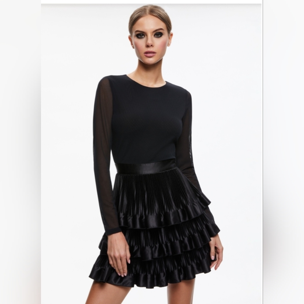 ALICE + OLIVIA CHARA TIERED RUFFLE MINI DRESSSIZE 4  $465 - Picture 9 of 16